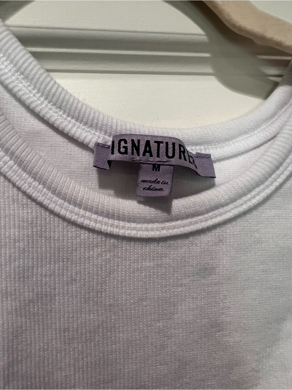Signature White Ribbed Tank Top - Picture 2 of 3
